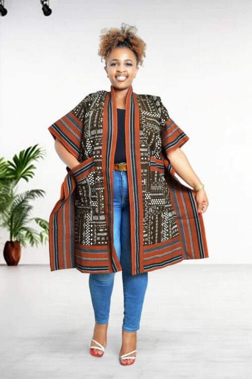 Orpha ankara ashoke patched cotton kimono