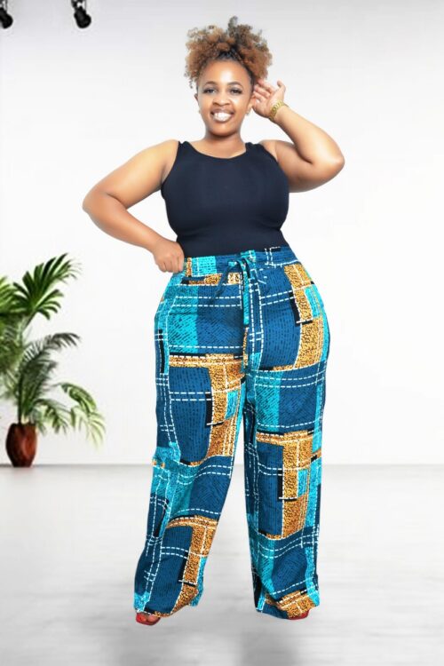 lina plus size cotton ankara pallazo pant