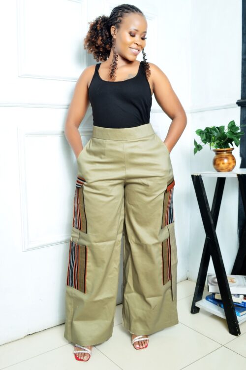 Janey asooke patched pallazo pants